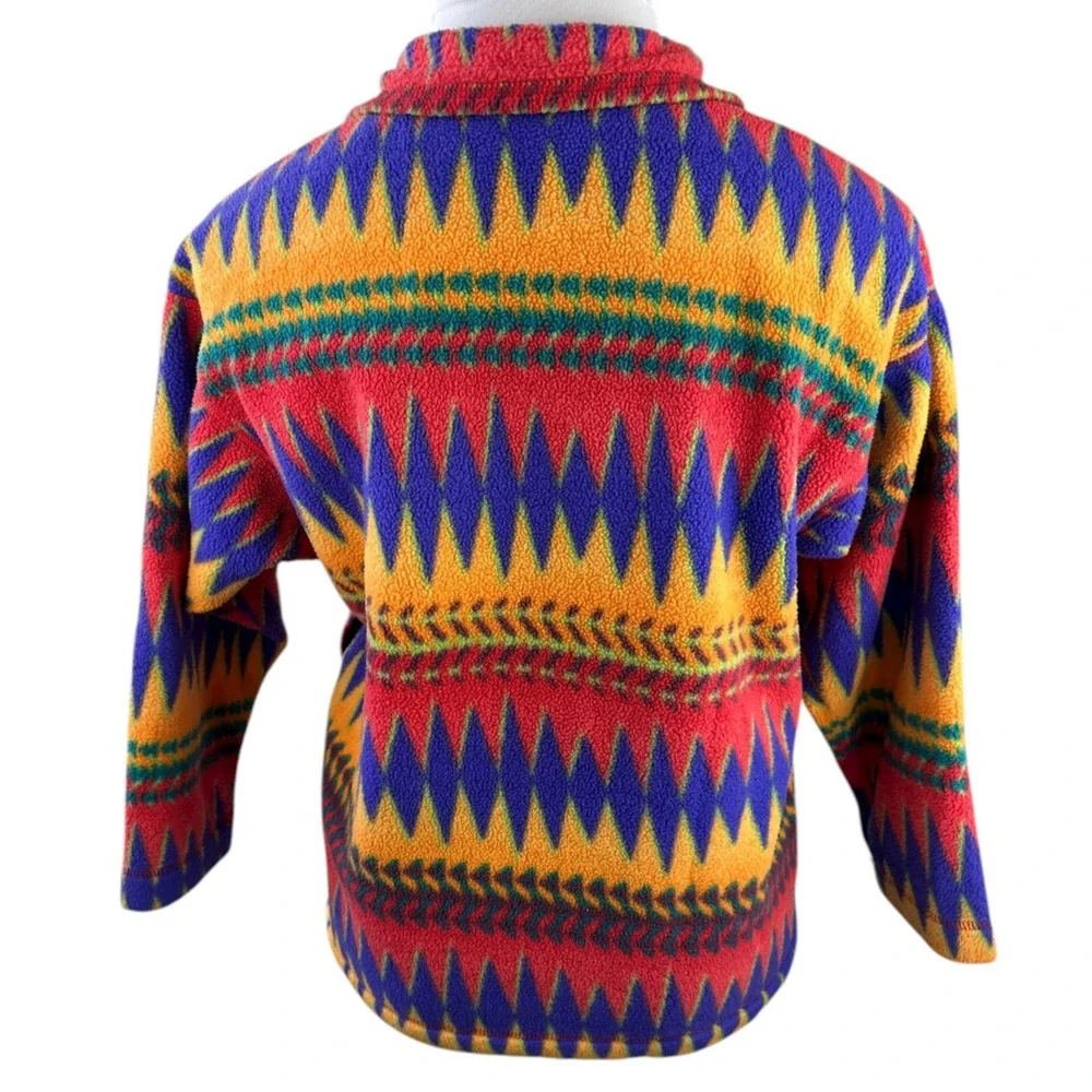 VTG Patagonia Minnehaha Laughing Waters Flame Snap Fleece Kid 12 Small Adult - Picture 9 of 16